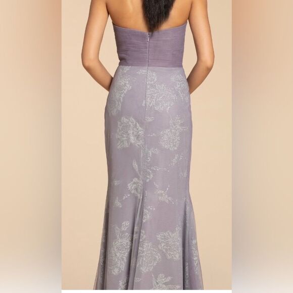 Hayley Paige Tulle Mauve Purple Strapless Bridesmaid Prom Dress NWT - Size 14 - Picture 2 of 9